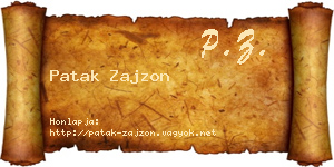 Patak Zajzon névjegykártya